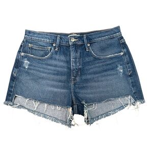 Good American High Rise Cut Off Jean Shorts